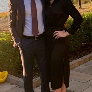 Aritzia Wilfred Vineyard Dress in Black Satin